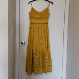 Tea length yellow dress